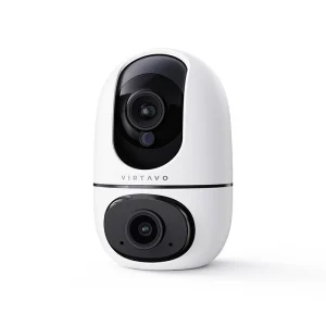 VIRTAVO EggSentry Dual Lens Security Camera | 360° View Indoor Cam, Pet Camera & Baby Monitor with AI Motion Tracking